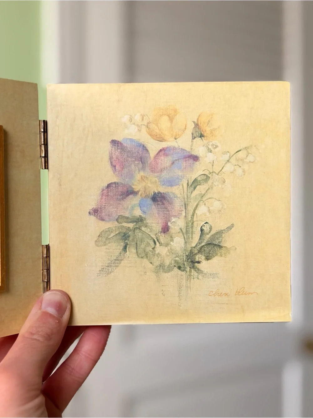Charming Vintage Rustic Floral Folding Mini Photo Frame Freestanding